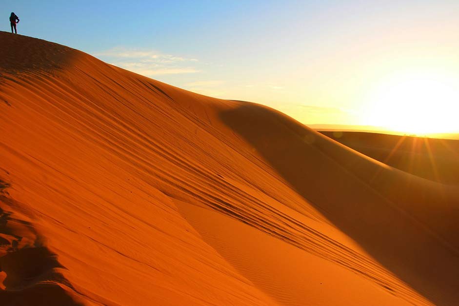 Sand-Dune Bright Sunset Alone
