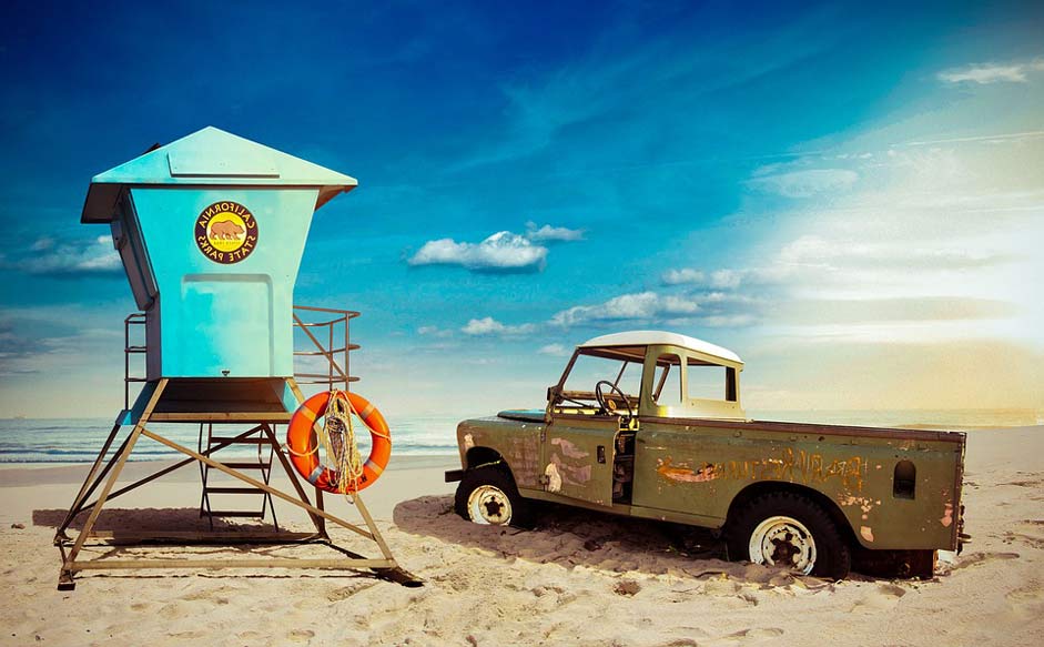 Lifeguard Lifebuoy Beach Horizon