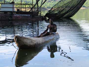 Log-Boat Mozambique Songo Fisherman Picture