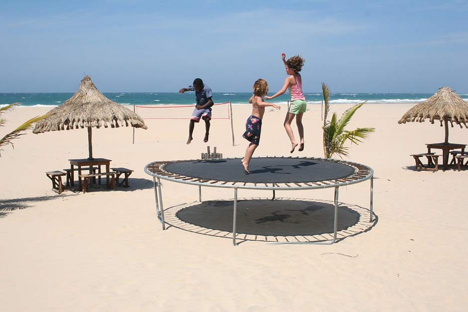 Infant Playing Children Trampoline