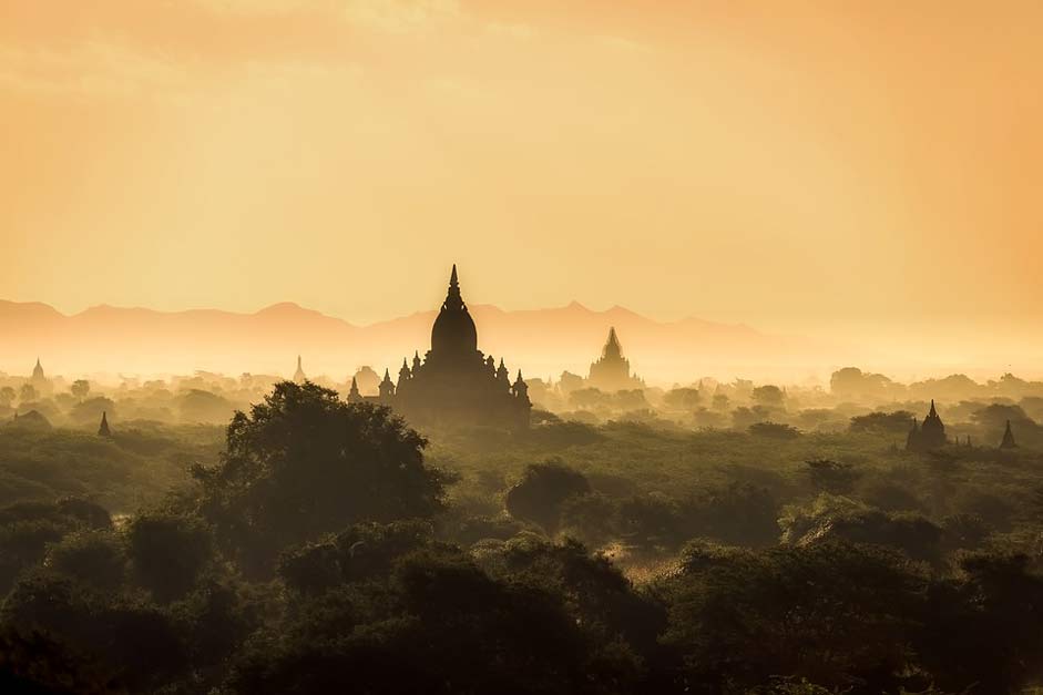 Sunrise Landscape Burma Myanmar