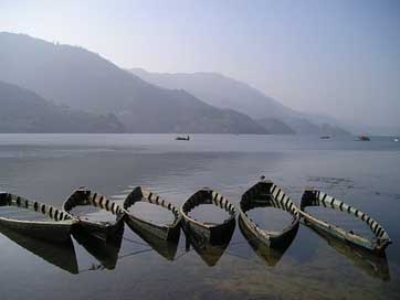 Nepal Pokhara Lake Boats Picture