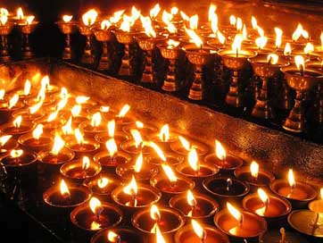 Nepal Holy Prayer-Light Candles Picture