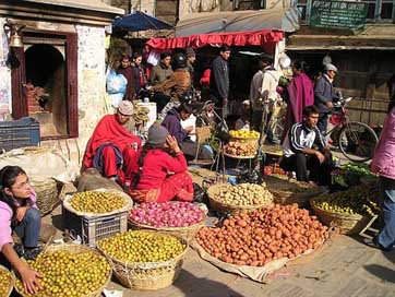 Nepal Vegetables Fruit Street-Market Picture