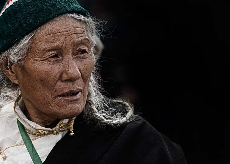 Nepal Tibet Elderly Woman