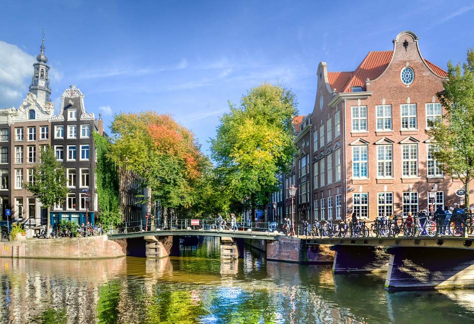 Warehouses Facade Canal Amsterdam