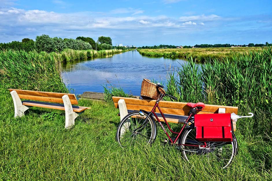 Field Waterway Bench Bicycle