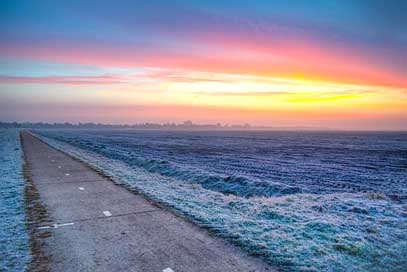 Bike Sunrise Cold Path Picture