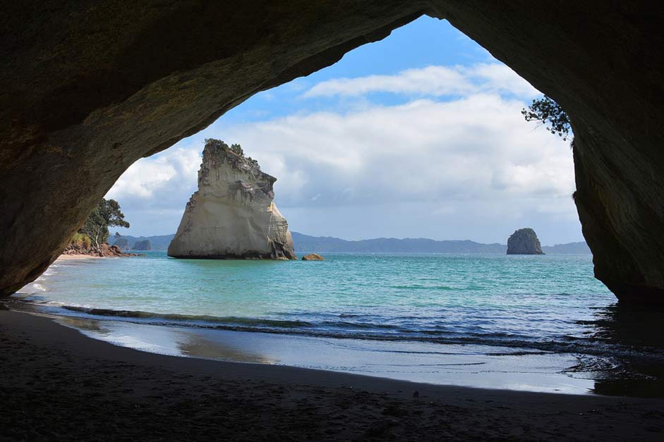 Ocean Sea New-Zealand Cathedral-Cove