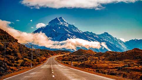 New-Zealand Snow Mountains Landscape Picture
