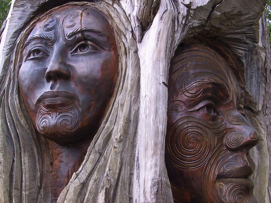 Woman Man Carving Wood