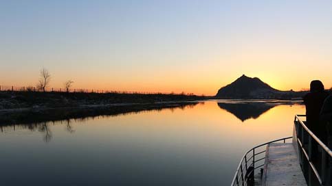 Sunset  North-Korea Yalu-River Picture