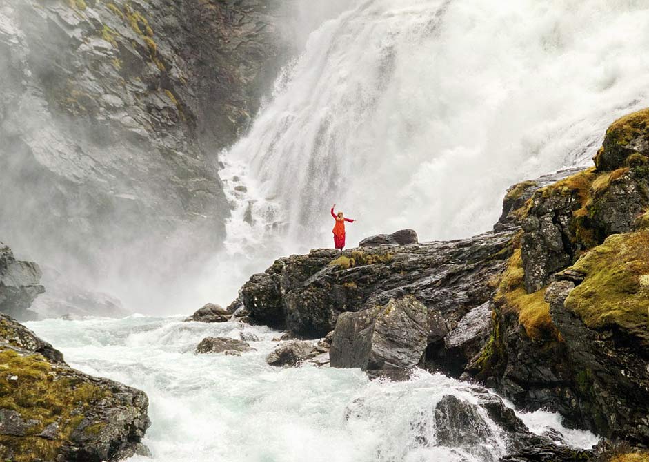 Rocks Norway Waterfall Dancer