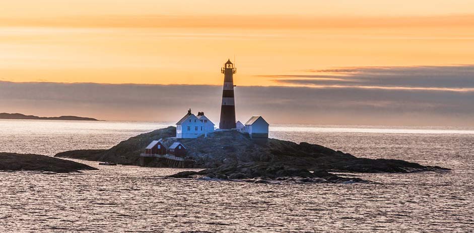 Lighthouse Sunset Rocky Norway-Island