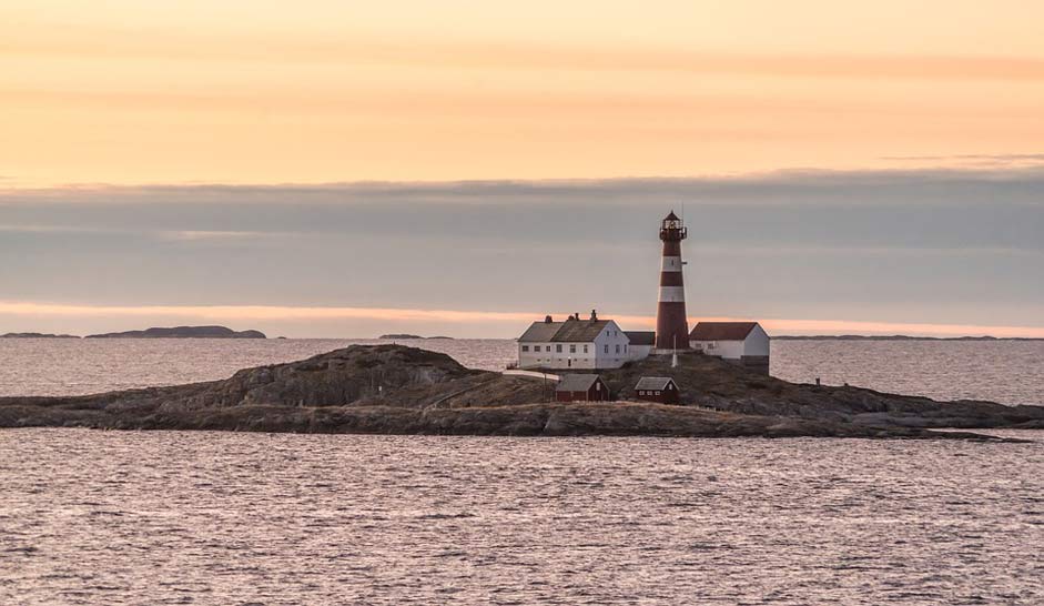 Lighthouse Sunset Rocky Norway-Island