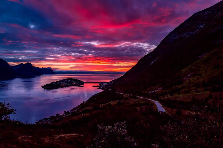 Beautiful Dusk Sunset Norway