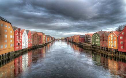 Trondheim Clouds River Norway Picture