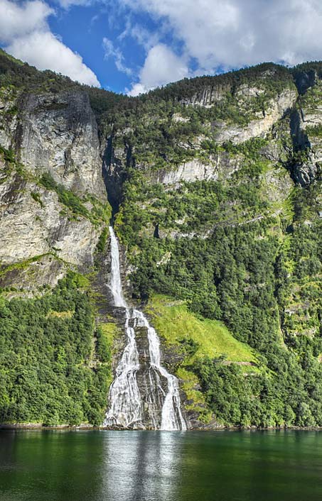 Landscape Norway Fjords Waterfall