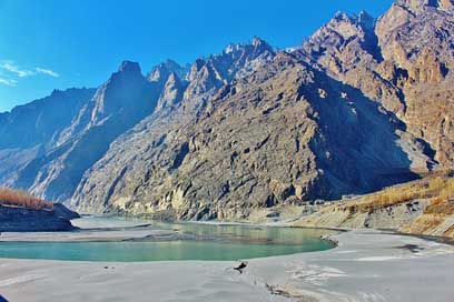 Hunza Mountain River Pakistan Picture