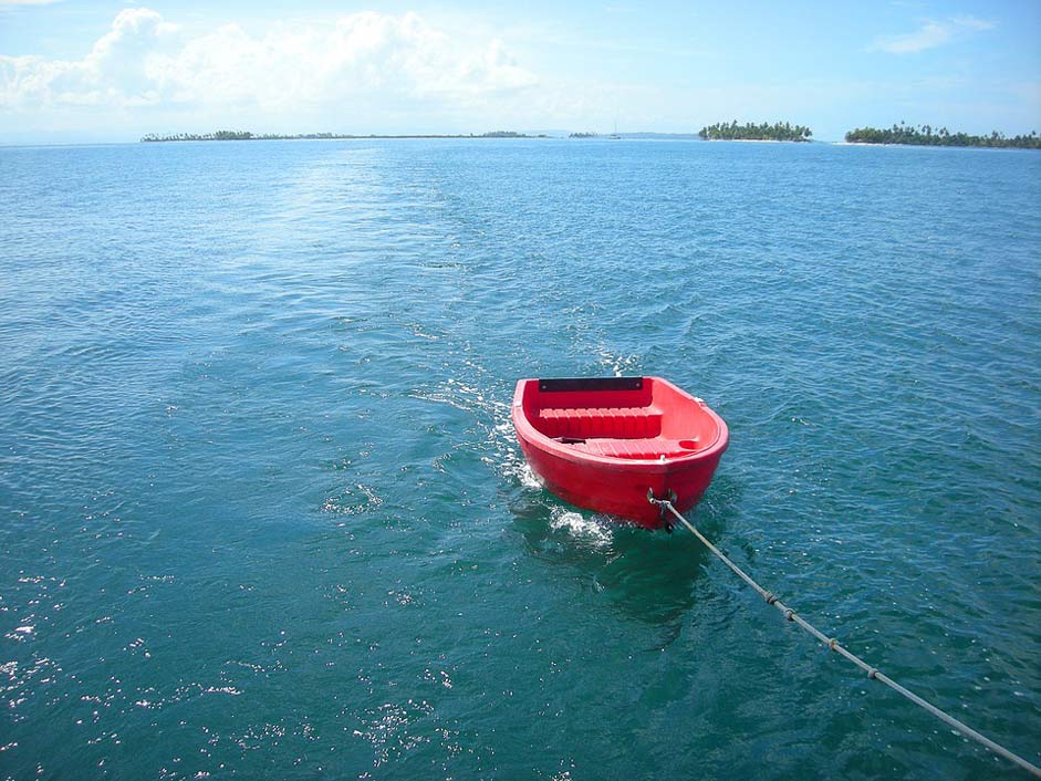 Red Sailing Dinghy Boat