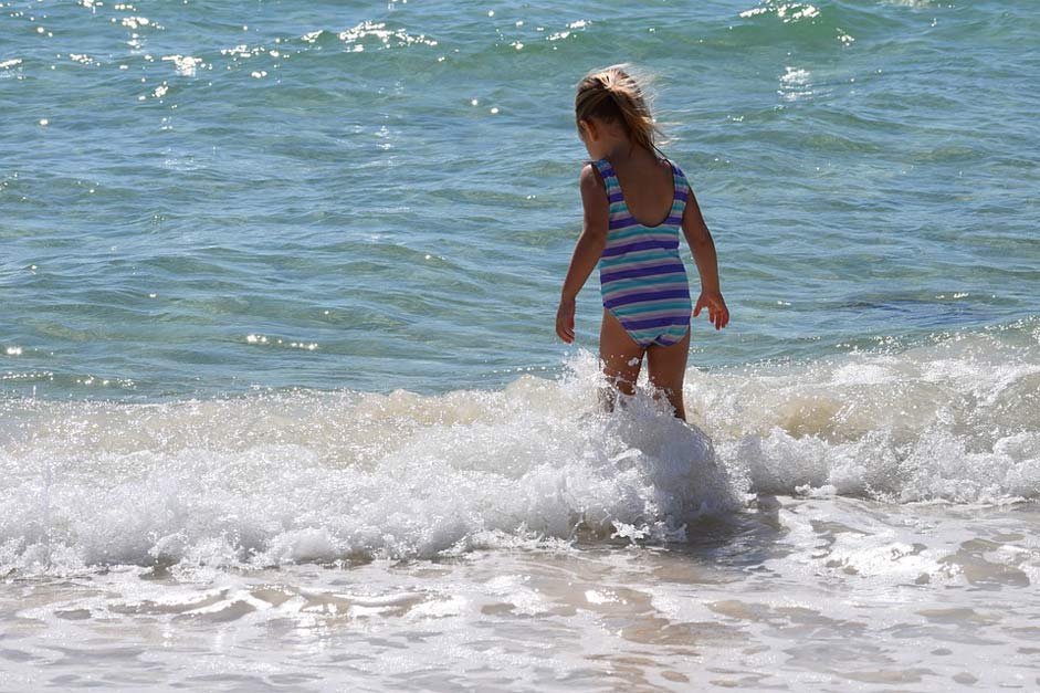 Fun Swim Child Child-In-The-Surf