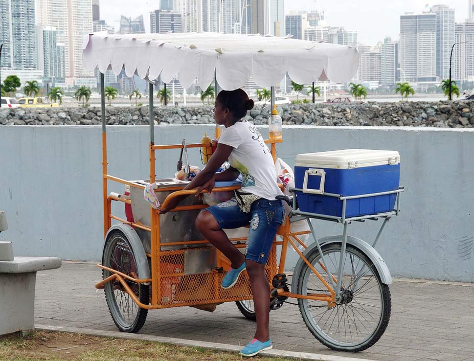 Tricycle Ice Saleswoman Panama