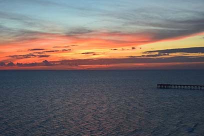 Sunset-Over-The-Pier Nature Landscape Seascape Picture