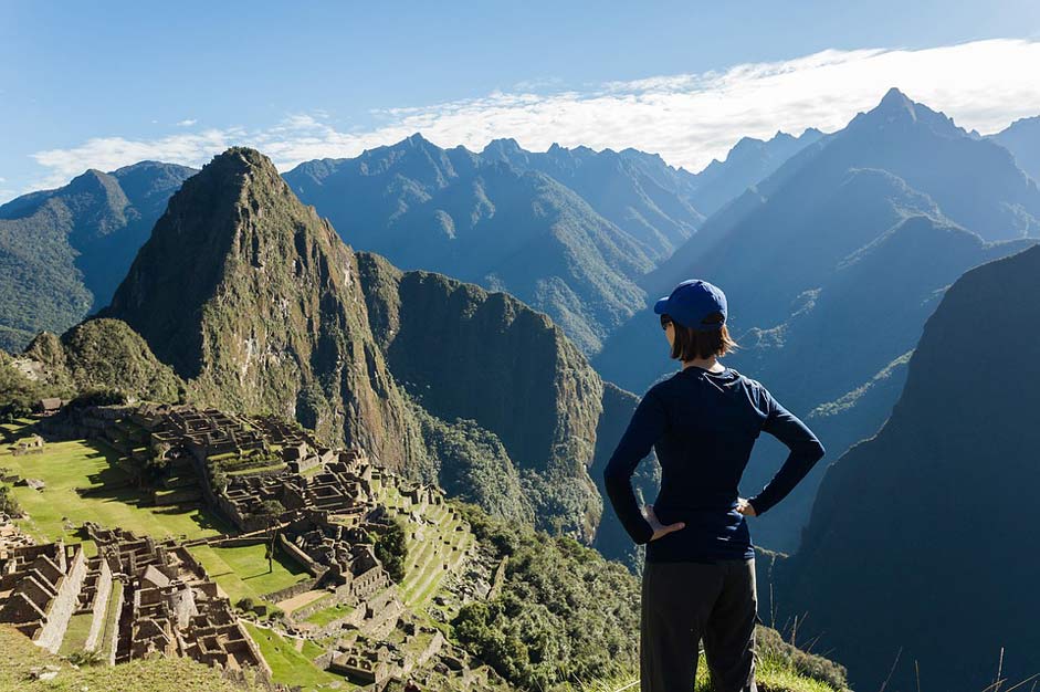 Woman Machu-Picchu Mountain Peru