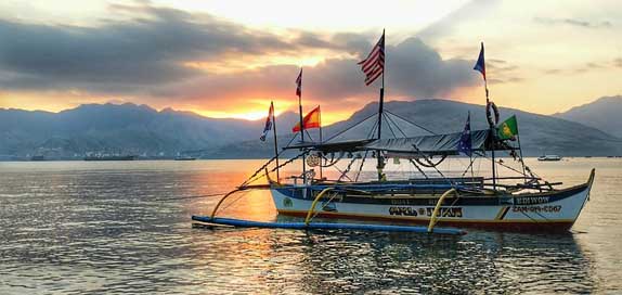 Evening Boat Sea Sunset Picture