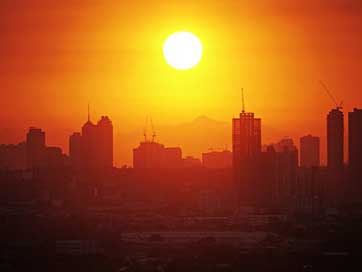 Manila Skyline Silhouette Sunset Picture