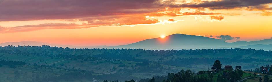 Dusk Sundown Sunset Mountains