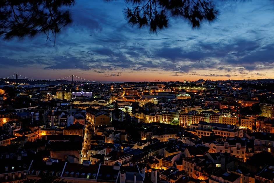 Night Historic-Center Portugal Lisbon