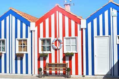 Aveiro Beautiful-Houses Portugal Colorful-Houses Picture