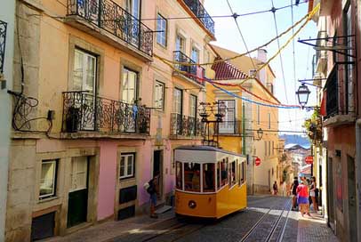 Lisbon Portugal Town-Center Colorful Picture