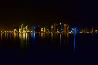 Doha Night Mosque Qatar Picture