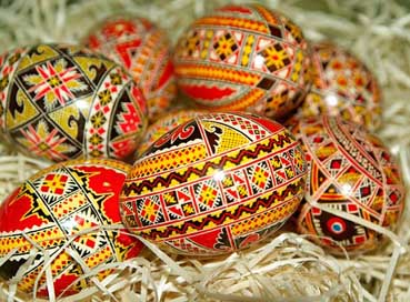 Romania Straw Painted-Eggs Easter-Eggs Picture