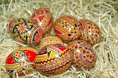 Romania Straw Painted-ufs Easter-Eggs Picture