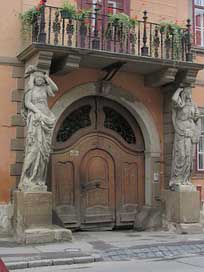 Sibiu Romania House-With-Caryatids Transylvania Picture