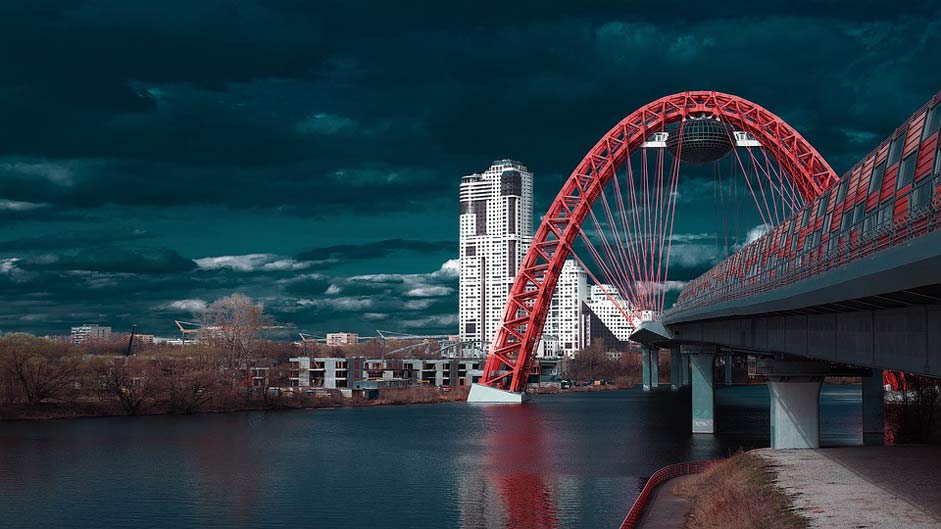 Road Water Red-Bridge The-Picturesque-Bridge