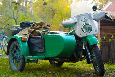 Motorcycle Green Russia Ural Picture