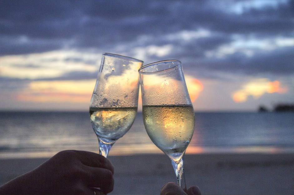 Sun-Set Cheers Sparkling-Wine Glasses