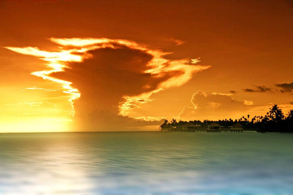 Evening Sun-Set Clouds Ocean