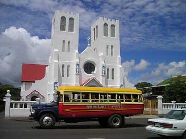 Bus Exotic Samoa Church Picture