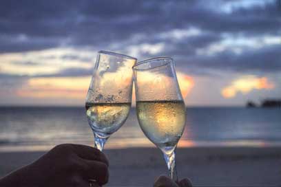 Glasses Sun-Set Cheers Sparkling-Wine Picture