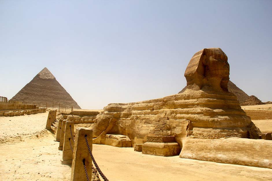 Sphinx Pyramids Middle-Eastern Egypt