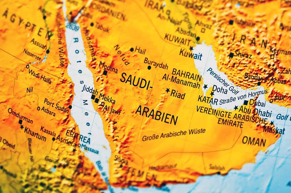 Borders Country Saudi-Arabia Map