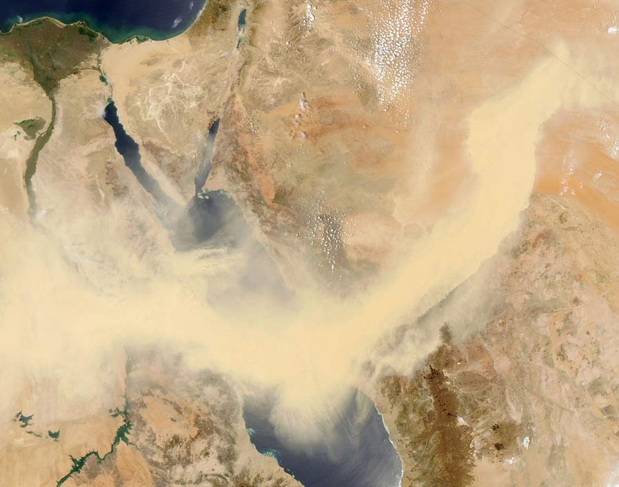 Satellite-Image Sandstorm Egypt Red-Sea