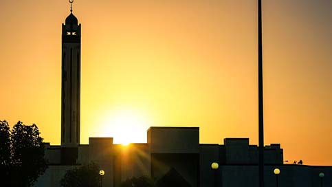 Sunset Pillar Mosque Saudi-Arabia Picture