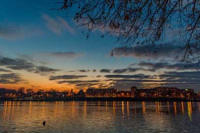 Novi-Sad Danube Sunset Serbia Picture