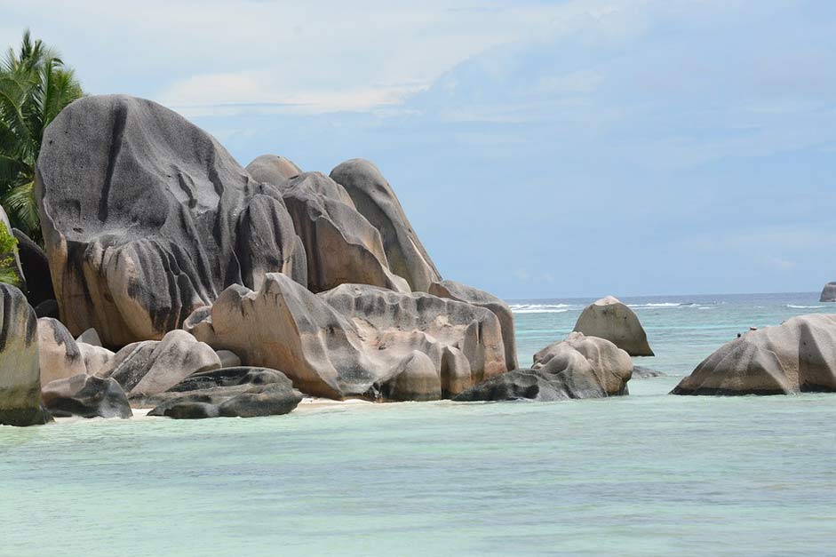 Beach Stones Sand Seychelles